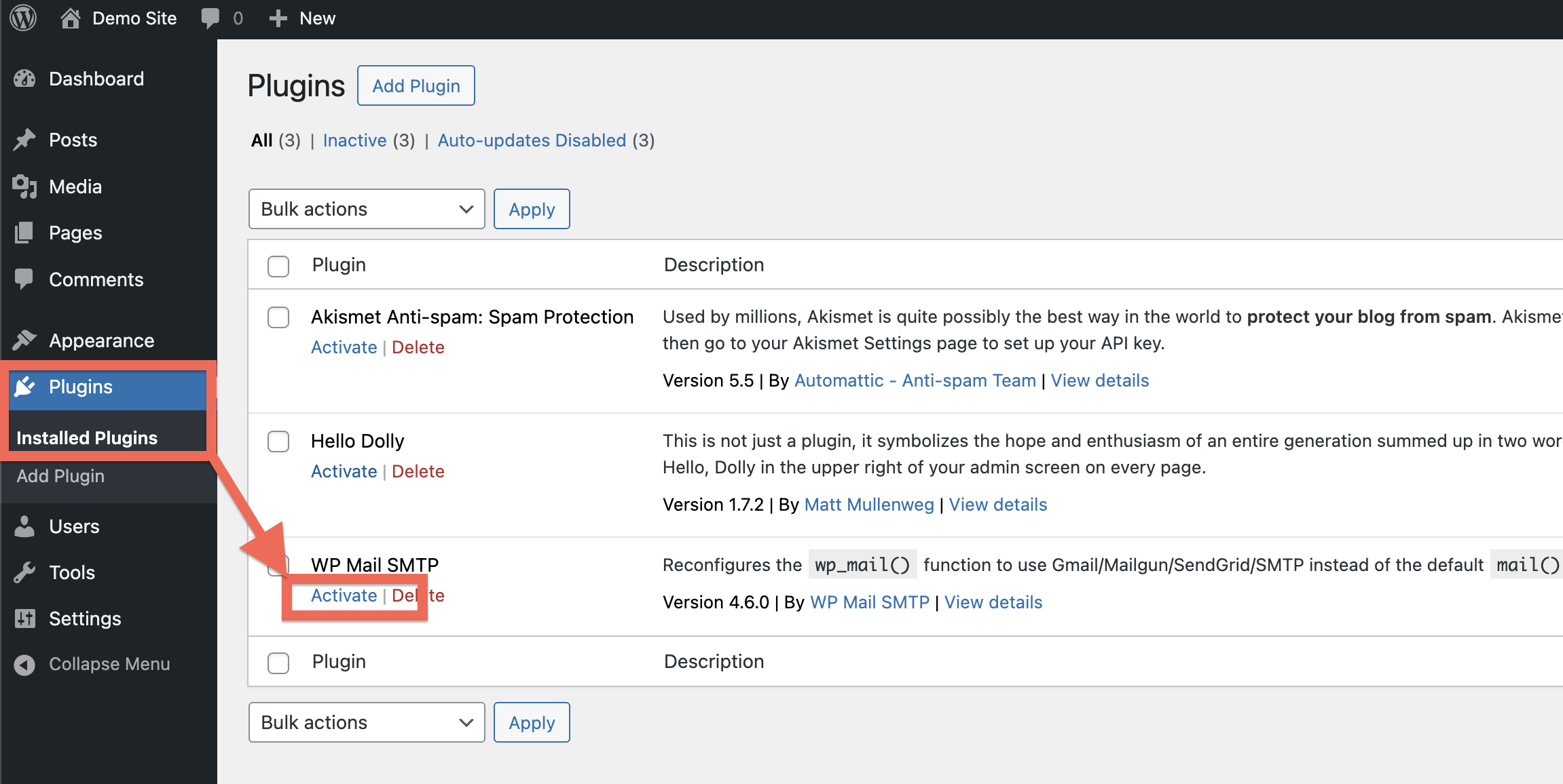 WP Installed Plugins